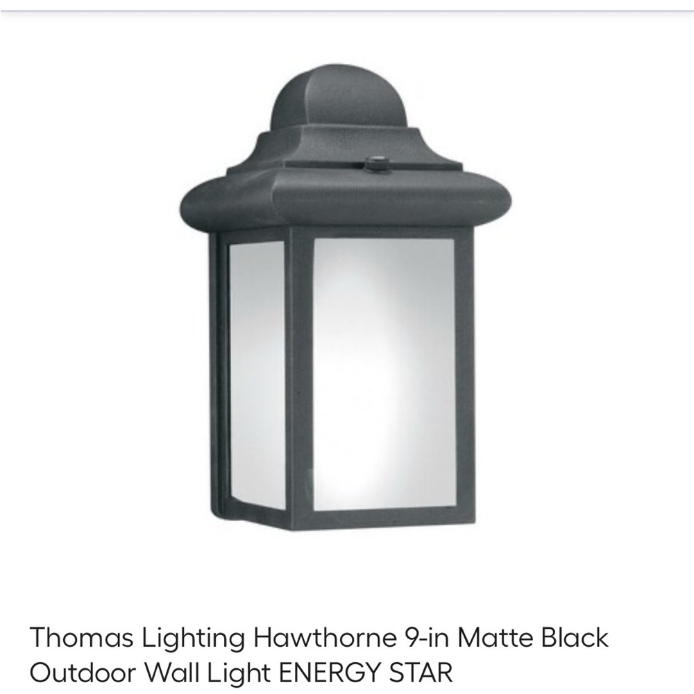 TWO Matte Black Outdoor Wall Light